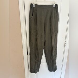 Cervelle 100% Silk Washable Classic Olive Pants Olive Green Medium